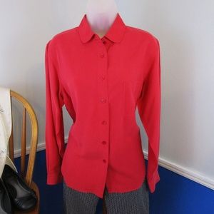 💖2XHP💖 Vintage NWOT Red Silk Button Front Blouse
